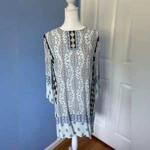 NWOT J Jill Light Cotton Gauze Flowy Tunic with Beautiful Pattern L Petite